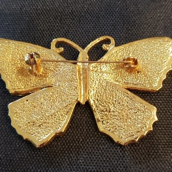 Vintage Butterfly enamel brooch pin - Picture 3 of 4